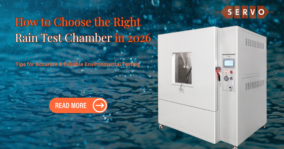 Rain test chamber manufactured by Servo Enterprises