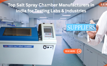 Salt spray chamber manufacturer in India – ASTM B117 and ISO 9227 compliant corrosion test chamber by Servo Enterprises