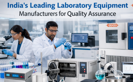 SALT SPRAY CHAMBER (15) High-quality laboratory equipment setup including autoclave, analytical instruments, and testing devices manufactured by Servo Enterprises in India