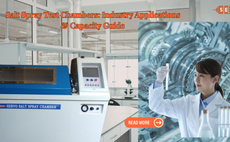 Salt spray test chamber manufactured by Servo Enterprises India for corrosion resistance testing of industrial materials