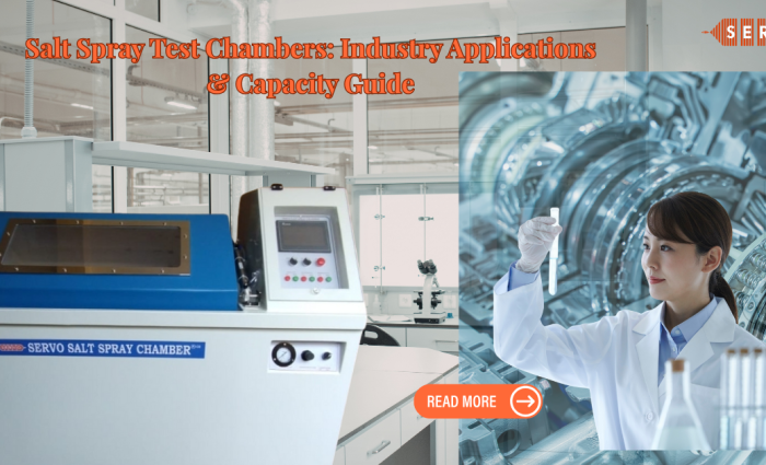 Salt spray test chamber manufactured by Servo Enterprises India for corrosion resistance testing of industrial materials