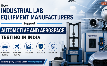 Industrial lab equipment for automotive and aerospace testing in India with advanced testing machines and precision instruments by Servo Enterprises