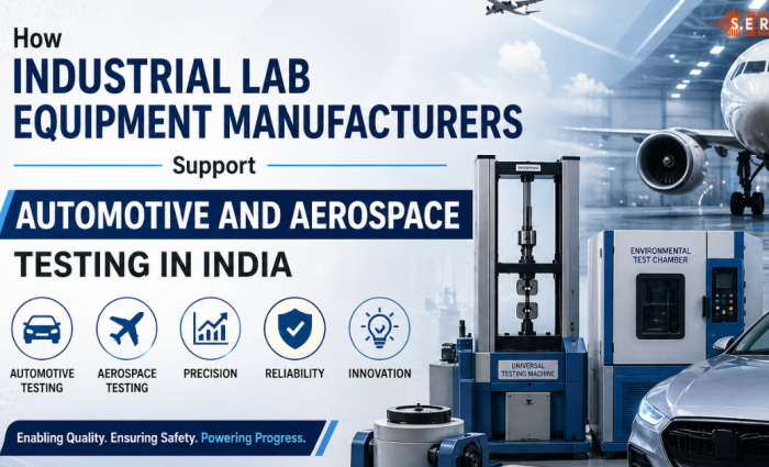 Industrial lab equipment for automotive and aerospace testing in India with advanced testing machines and precision instruments by Servo Enterprises