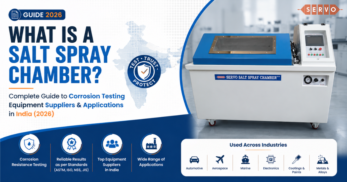 Servo Enterprises salt spray chamber manufacturers in India offering advanced corrosion testing equipment for industrial quality and durability testing applications.